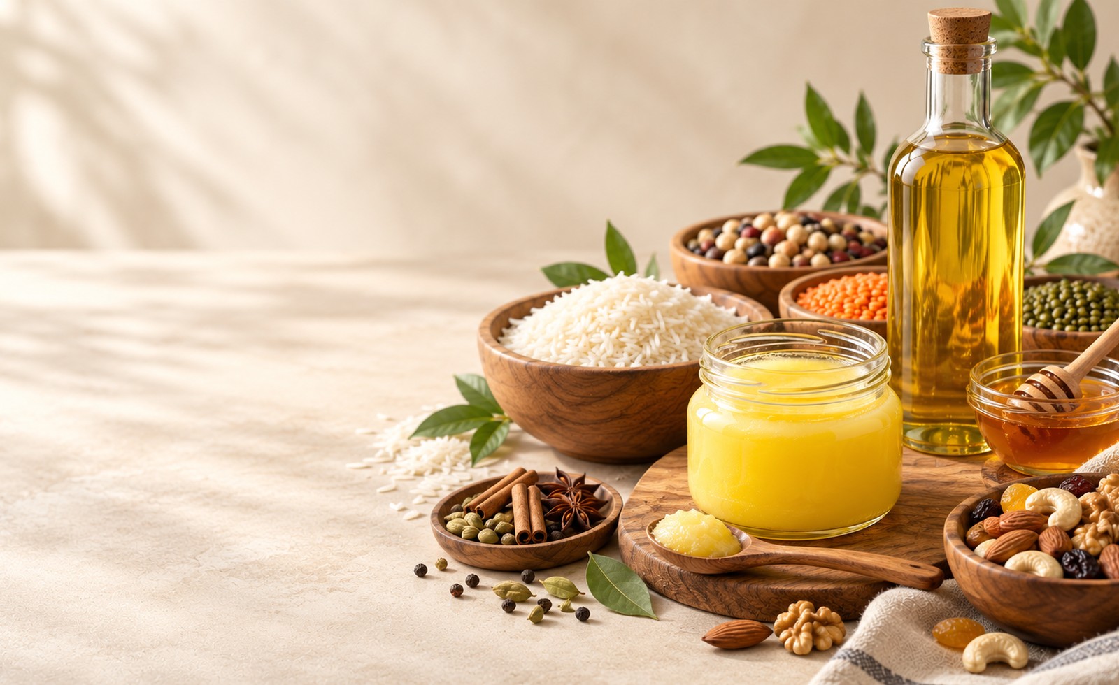 Saheba Organics organic pantry essentials — ghee, rice, oil, honey and spices